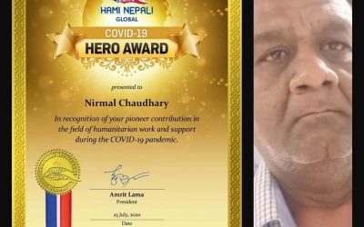अमेरिकाको हीरो अवार्डले निर्मल चौधरी सम्मानित