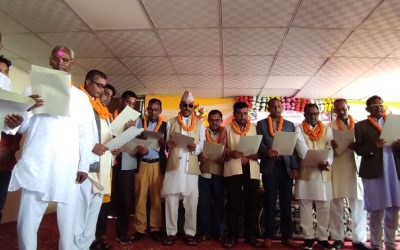 धनुषामा नवनिर्वाचित जनप्रतिनिधिले लिए शपथ