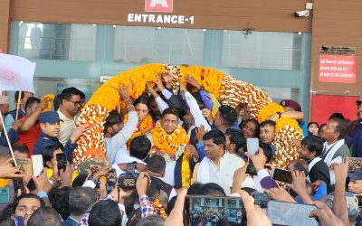 जनकपुरधाममा महासेठलाई १०१ किलोको मालाले भव्य स्वागत