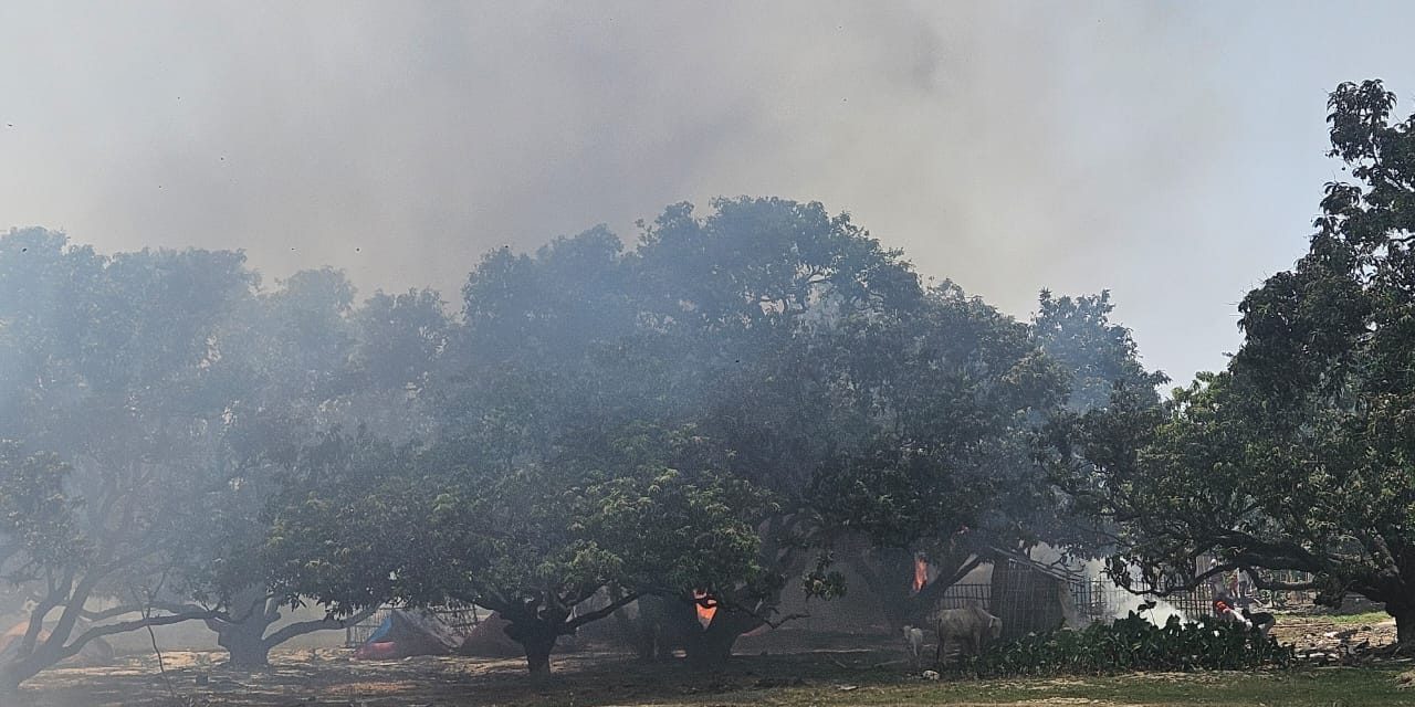 महोत्तरीको मटिहानीमा भीषण आगलागी