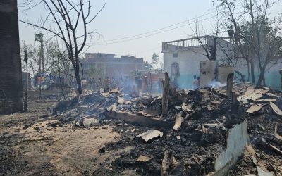 महोत्तरीका मटिहानीमा ६ घण्टापछि आगो नियन्त्रणमा