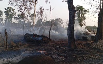 सप्तरीमा आगलागी हुँदा गाउँ नै जल्याे