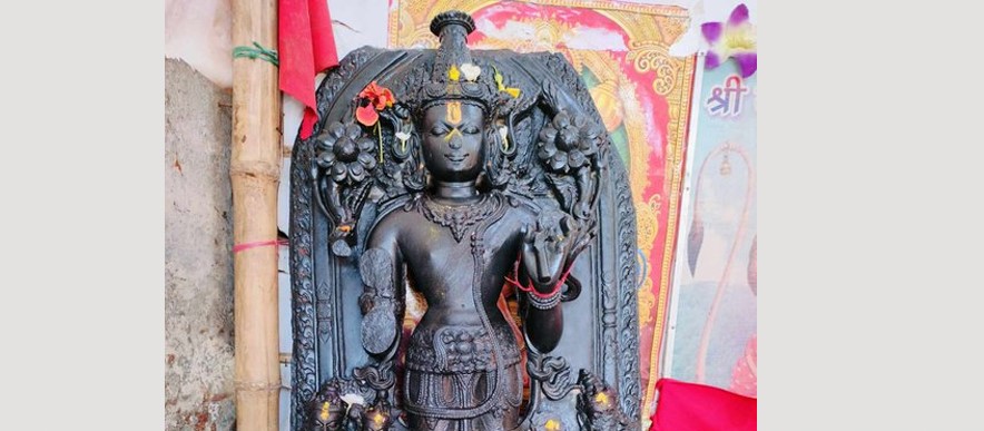 सिमरौनगढमा पोखरी खन्ने क्रममा भेटियो सूर्य भगवानको मूर्ति