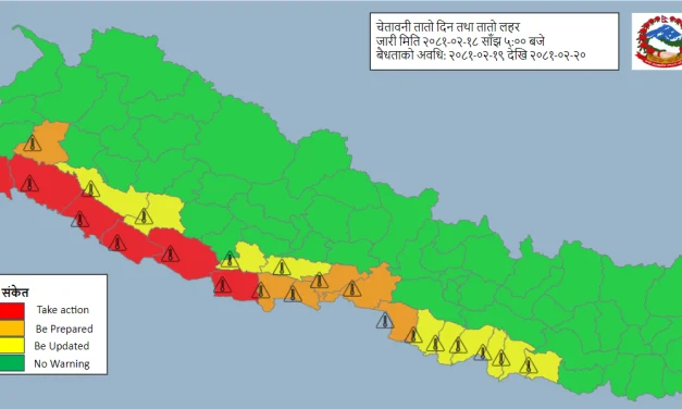 मौसम : केही प्रदेशमा चट्याङसहित वर्षा, केहीमा तातो हावा