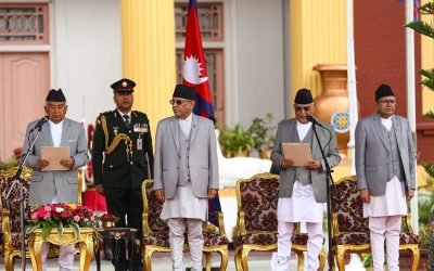 नवनियुक्त प्रधानमन्त्री ओलीले लिए शपथ