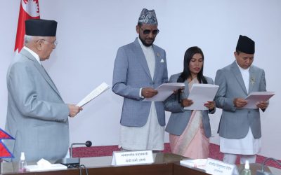 तीन राज्यमन्त्रीले लिए सपथ, दुई पटकमै ओली क्याबिनेटले पायो पूर्णता