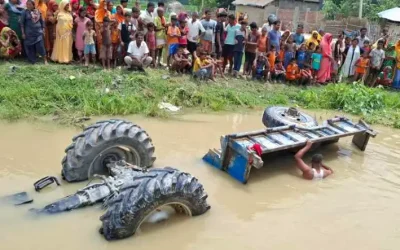 सर्लाहीमा बोलबम यात्री सवार ट्याक्टर दुर्घटना हुँदा पाँचजना घाइते