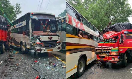 मुग्लिङ-नारायणगढ सडकको सिमलतालमा बस र ट्रक ठोक्किए