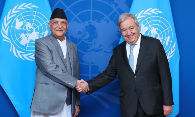 प्रधानमन्त्री ओली र राष्ट्रसङ्घका महासचिव गुटेरेसको भेटवार्ता